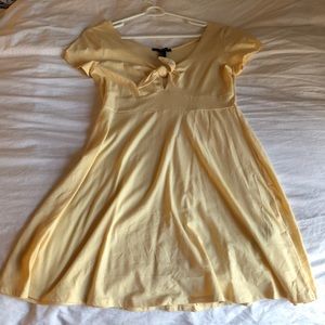 Yellow skater dress with bow